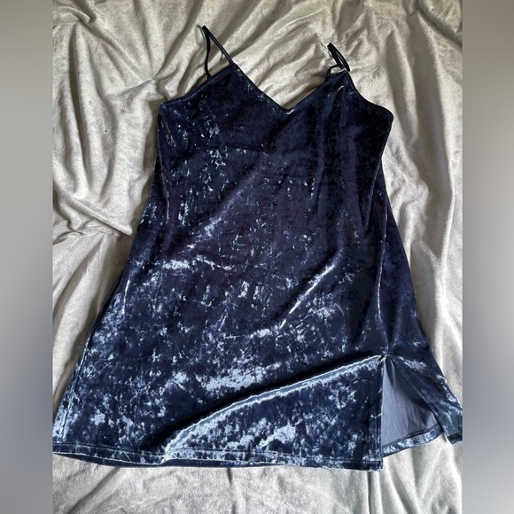 French Connection Midnight Blue Velvet Dress - Picture 1 of 7